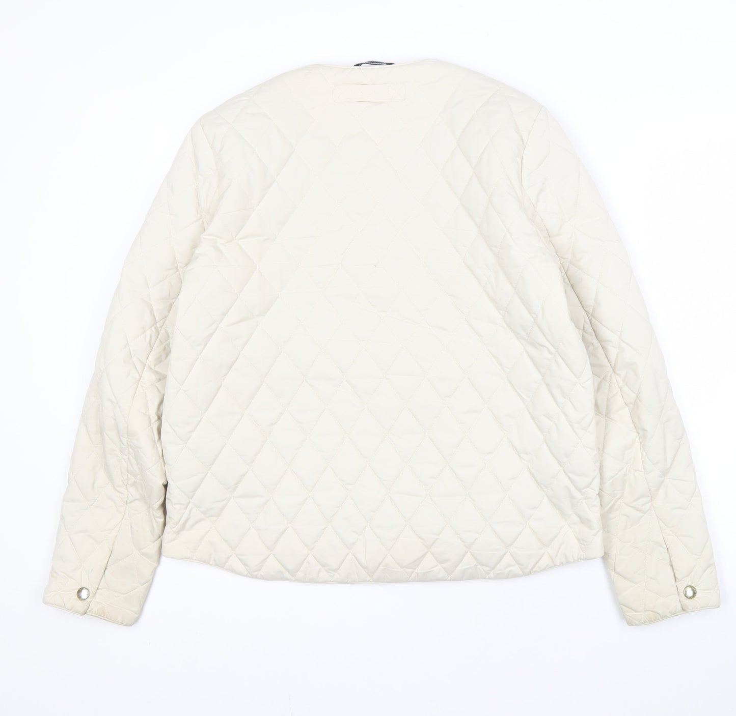 GANT Women Ivory Quilted Jacket L Casual Zip