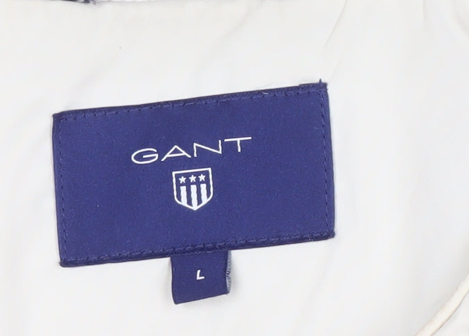 GANT Women Ivory Quilted Jacket L Casual Zip