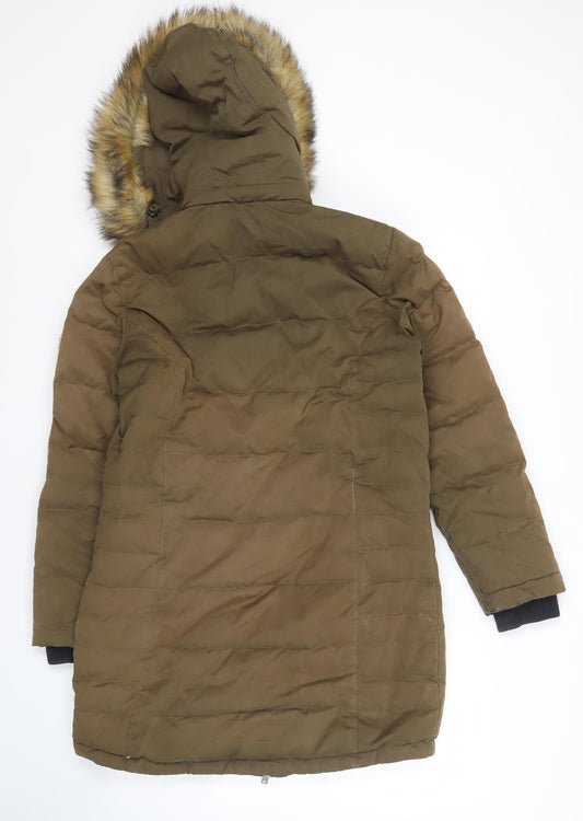Jack Wills Women's Green Size 10 Puffer Jacket