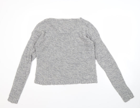 Superdry Women’s Grey Floral Knit Pullover Jumper, M