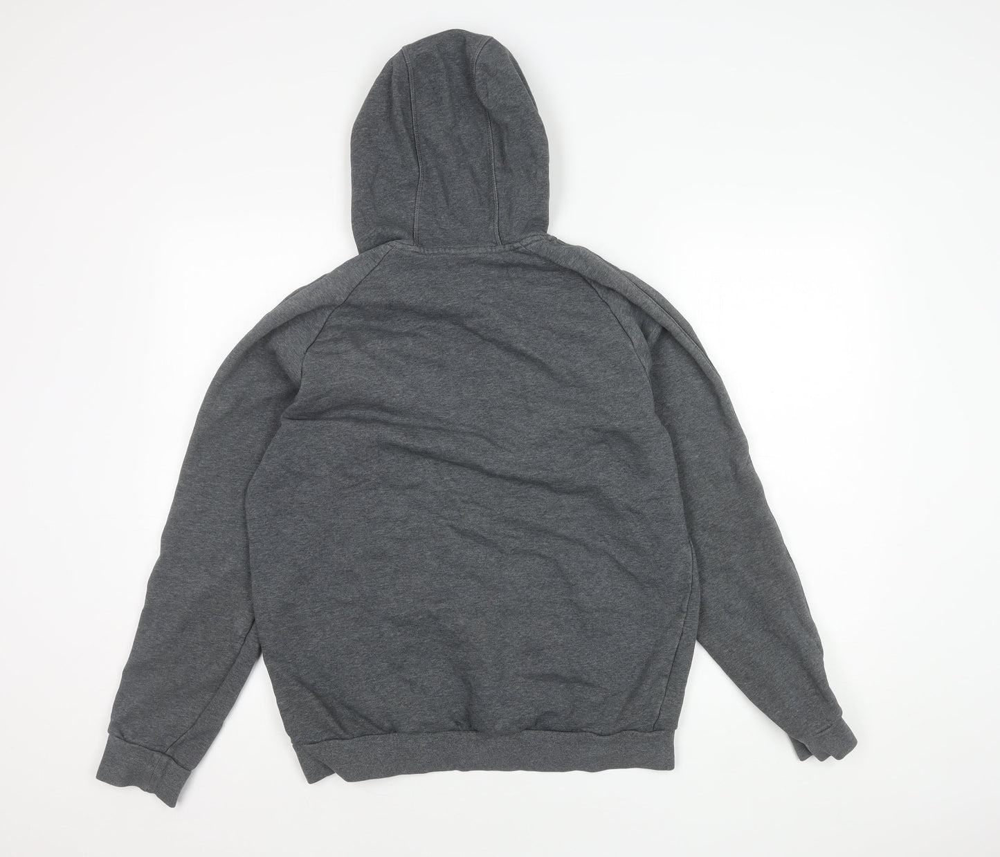 Adidas Men's Grey Pullover Hoodie, M, Logo Accent