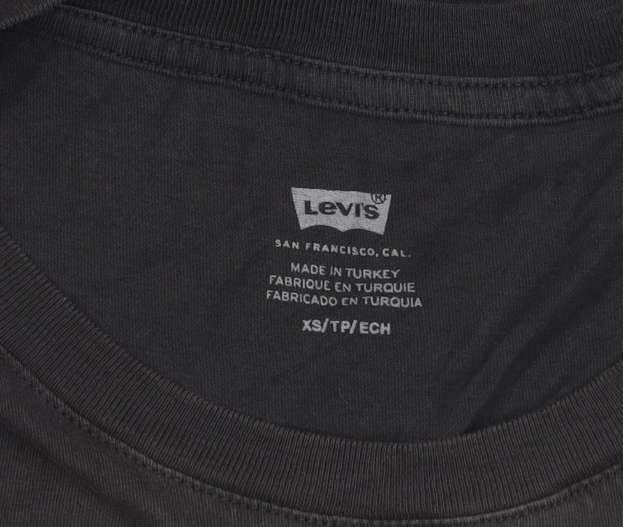 Levi's Women's Black Cropped Graphic Tank Top XS
