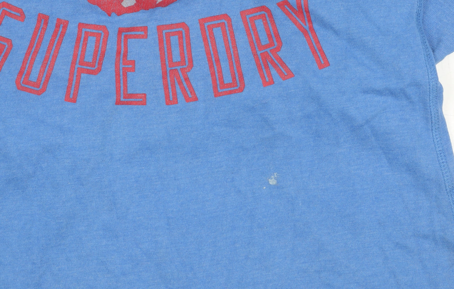 Superdry Women's Blue T-Shirt, M, V-Neck Sports Style