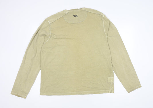 FatFace Men's Beige V-Neck Long Sleeve T-Shirt L