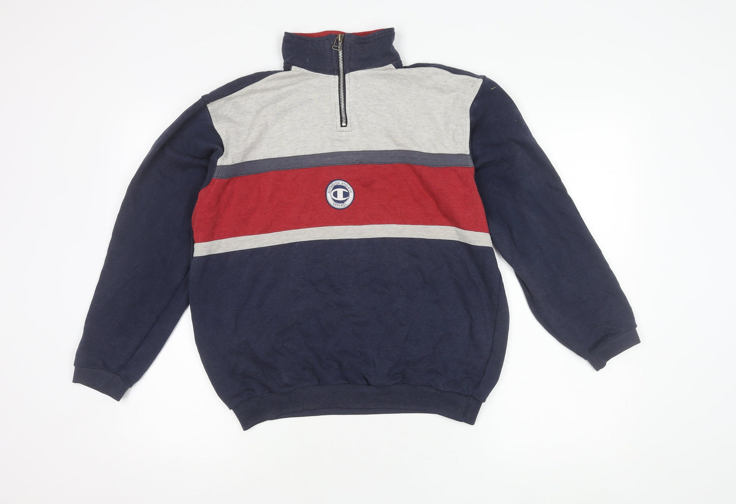 Champion Red, Blue & Grey Striped Sweatshirt, Unisex Adults, Size 164