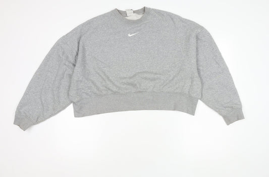 Unisex Adults UK M Regular Nike Grey Pullover Sweatshirt