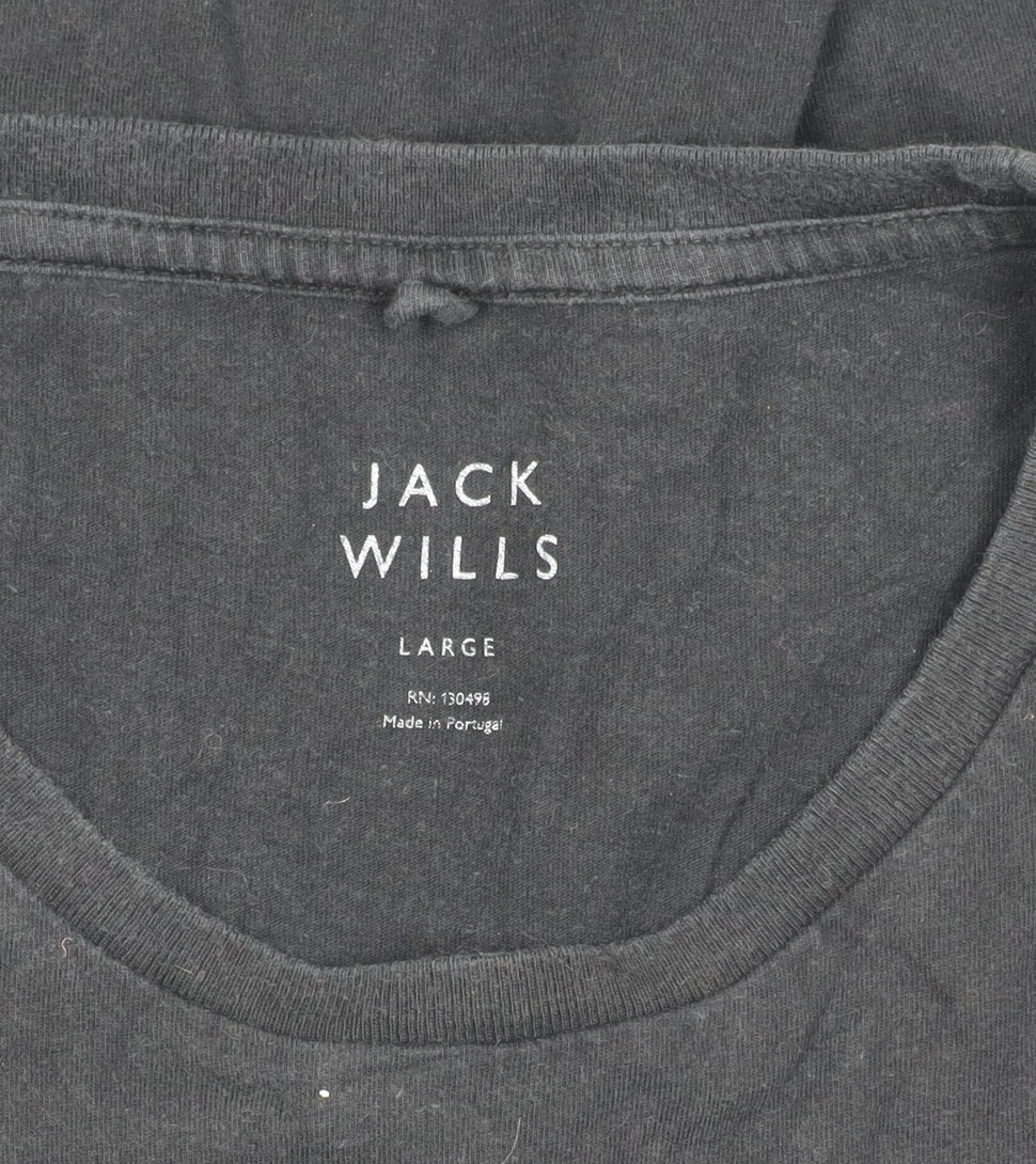 Jack Wills Men's Black Basic T-Shirt Size L