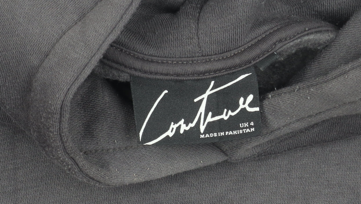 Couture Unisex Black Pullover Hoodie, 4 Plus, Urban Style