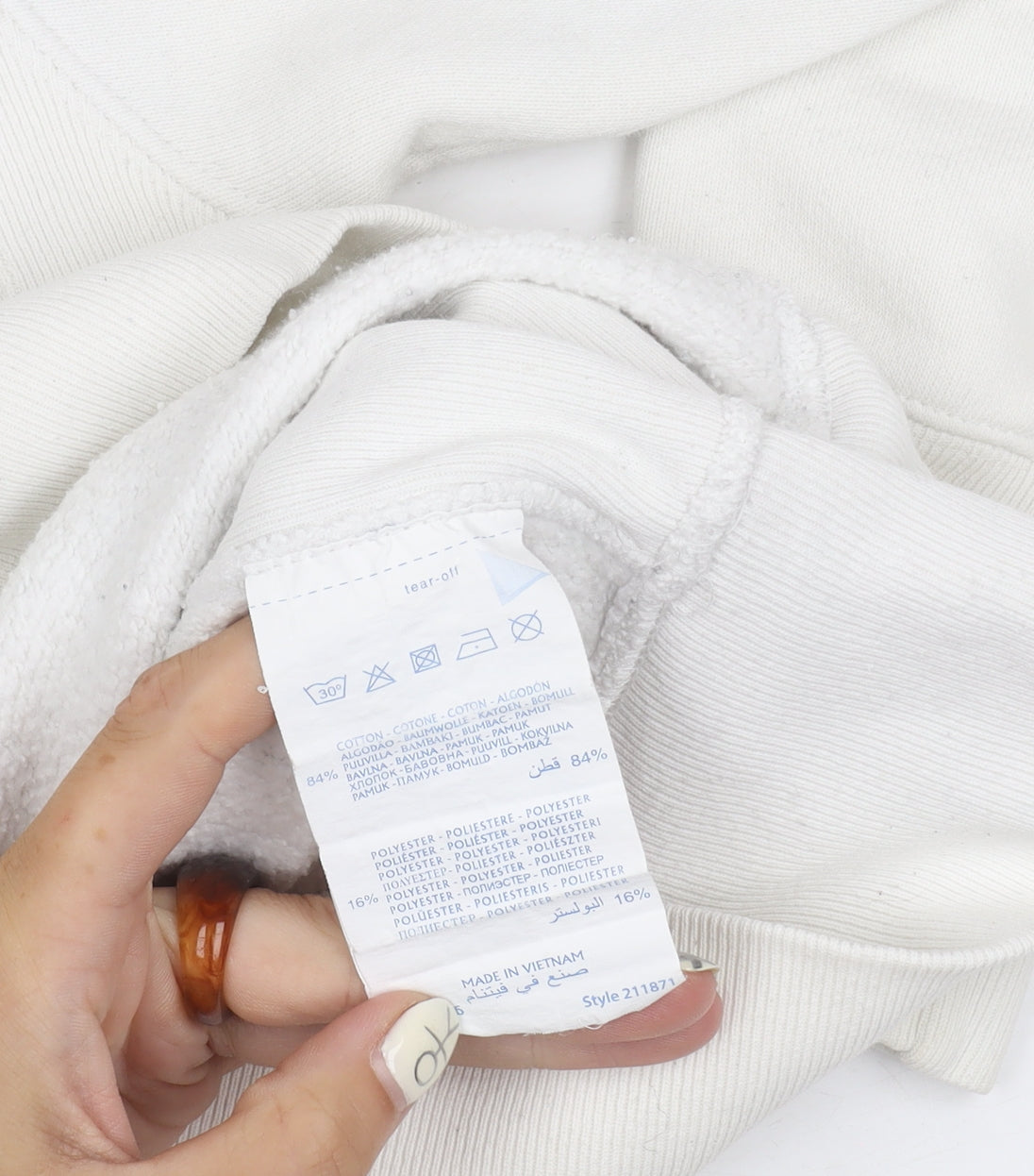 Champion Unisex White XS Logo Sweatshirt