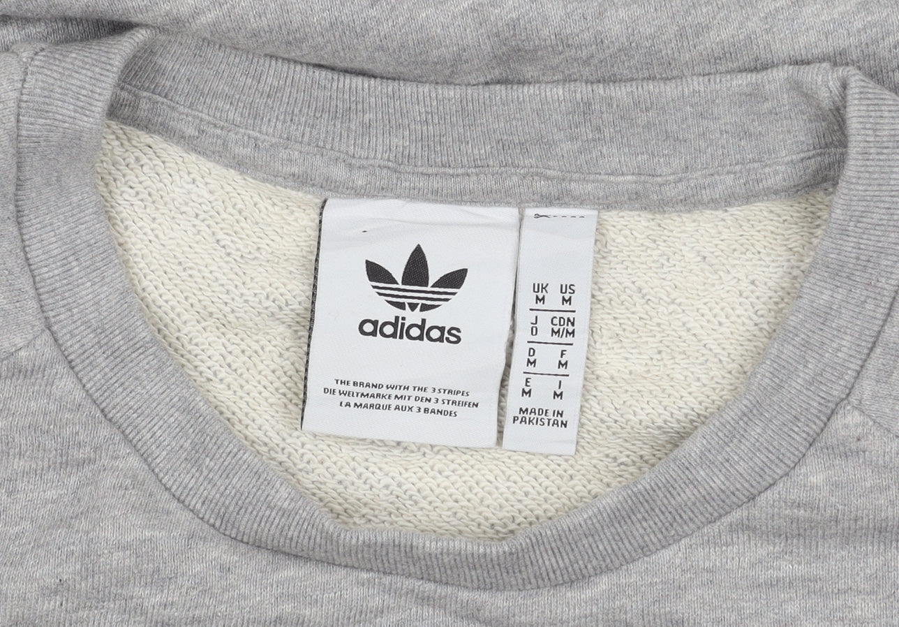 Adidas Men's Grey Pullover Sweatshirt Medium