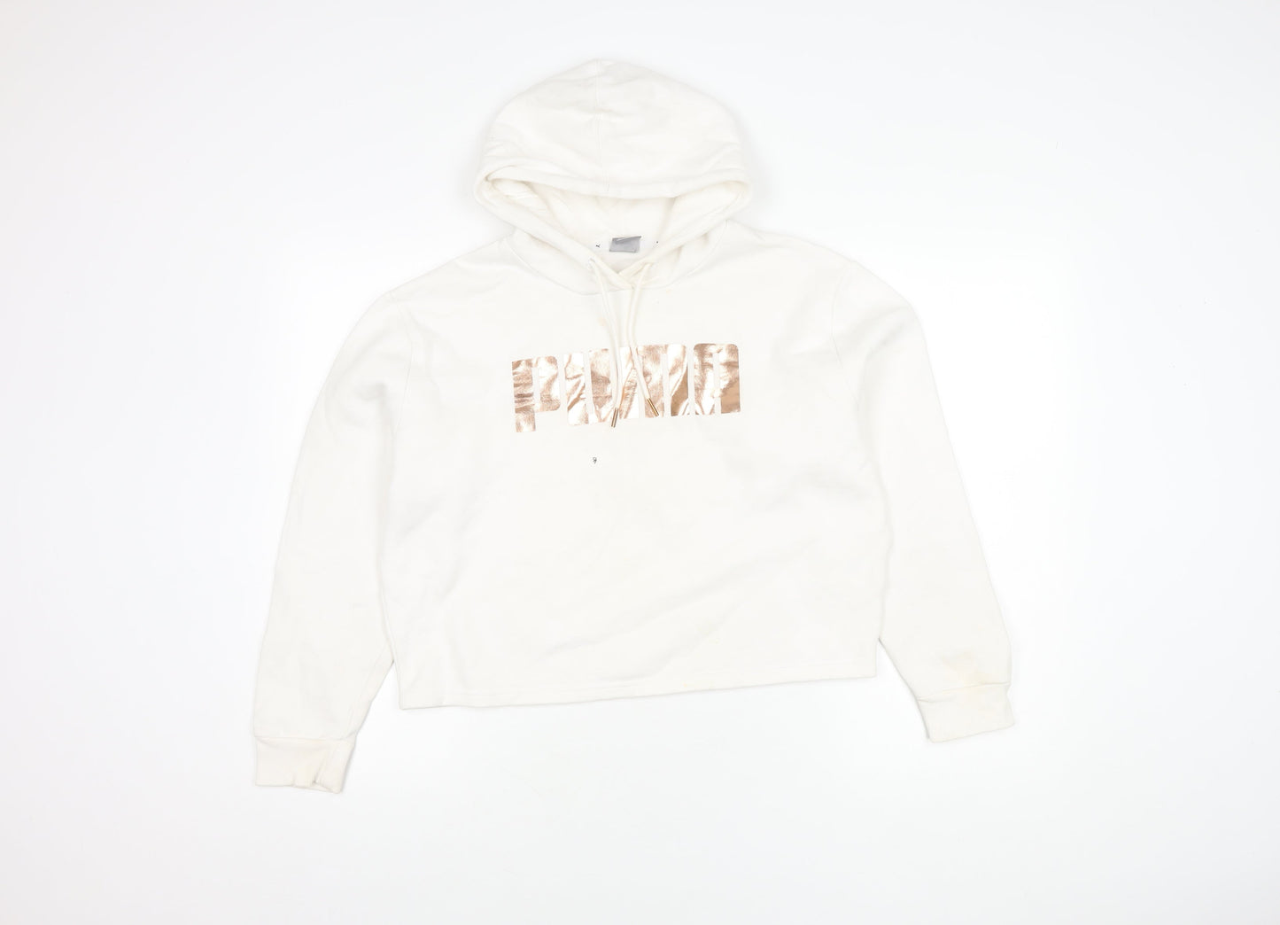 Puma Women's White Pullover Hoodie L - Casual & Comfy