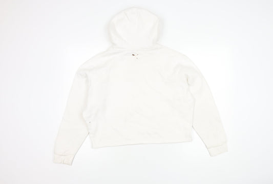 Puma Women's White Pullover Hoodie L - Casual & Comfy