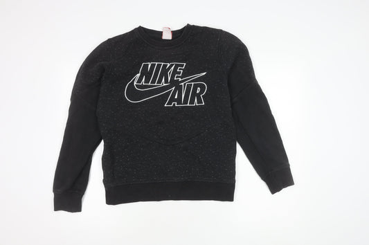 Unisex Adults UK S Regular Nike Black Pullover Sweatshirt