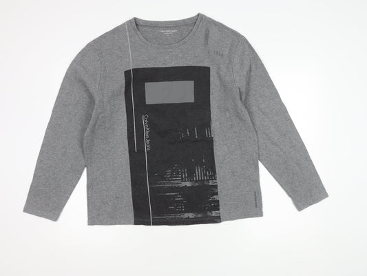 Calvin Klein Jeans Men's Grey XL Graphic Sweatshirt