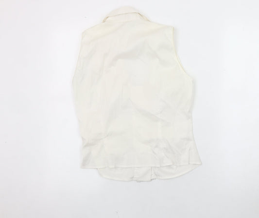 Womens UK Size 4 Jota Mas Ge Ivory Cotton Blend Blouse