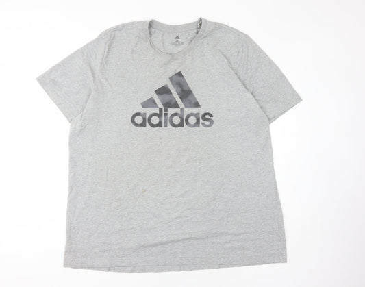 Mens UK Size 2XL adidas Grey Cotton T-Shirt
