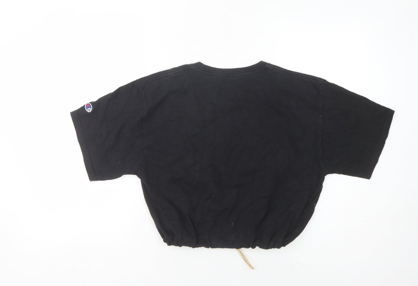 Champion Unisex Black Cropped T-Shirt, Size M