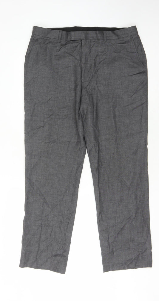 Austin Reed Men's Grey Wool Trousers Size 36S