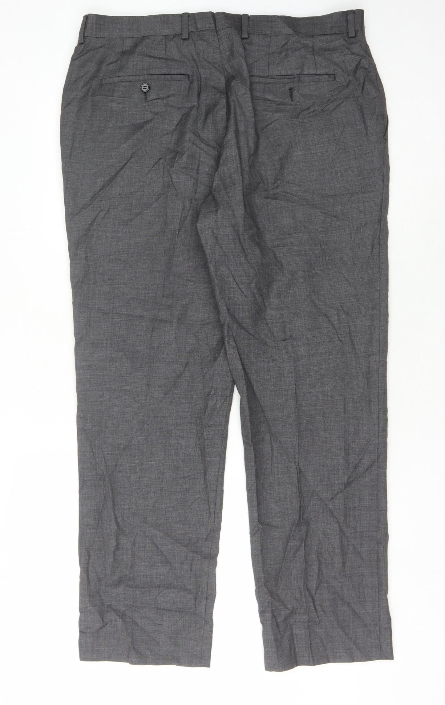 Austin Reed Men's Grey Wool Trousers Size 36S