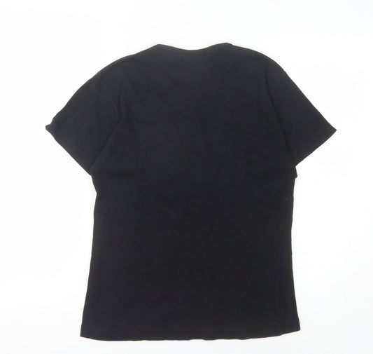Womens UK Size UK 8/10 The Beatles Black 100% Cotton T-Shirt