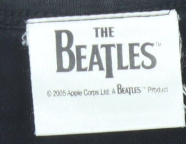 The Beatles Women's Black Slim Fit T-Shirt, Size UK 8/10