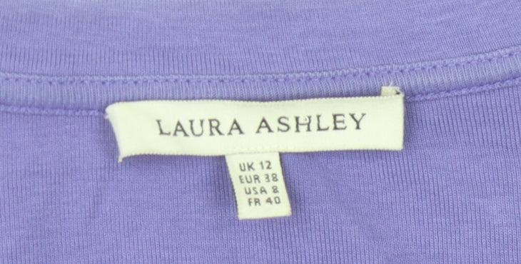 Laura Ashley Women's Purple Ruffle Cardigan Size 12