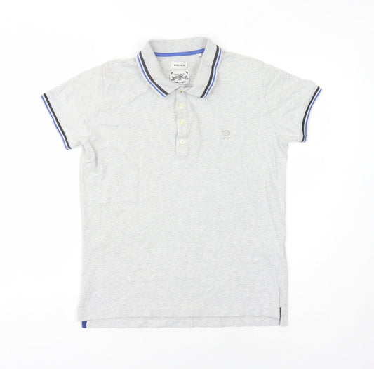 Diesel Men's Grey Short Sleeve Polo Shirt S Comfortable