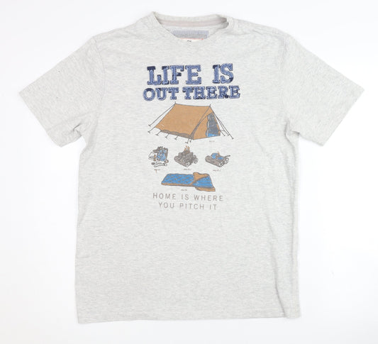 Fat Face Men's Grey Graphic Outdoor T-Shirt Size S