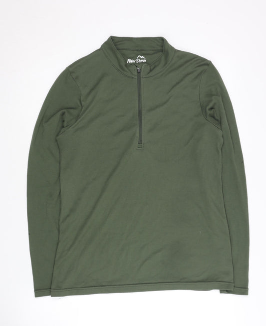 Peter Storm Men's Green L Sweatshirt 1/4 Zip Mock Neck
