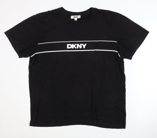 DKNY Men's Black Crew Neck T-Shirt Size L
