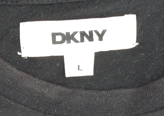 DKNY Men's Black Crew Neck T-Shirt Size L