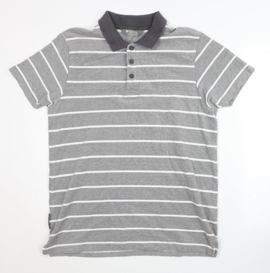 Mountain Warehouse Men's Grey Striped Polo Shirt - L