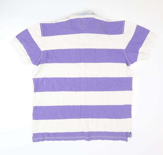 Tommy Hilfiger Men's Purple Striped Polo L