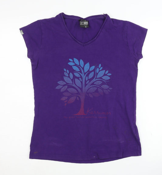 Karrimor Women's Purple V-Neck T-Shirt Size 12 Casual