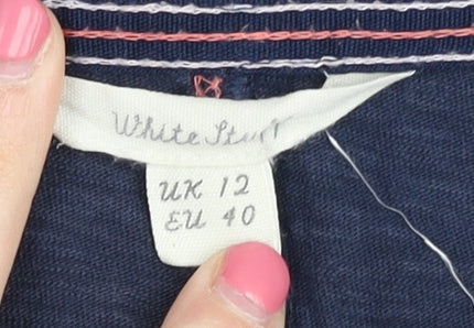 White Stuff Women's Blue Striped T-Shirt Size 12