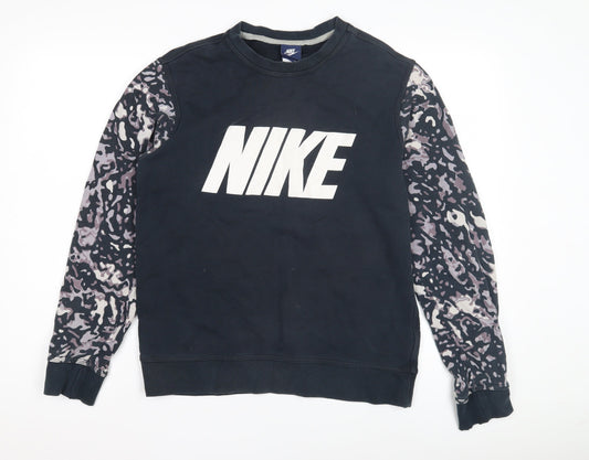 Mens UK M Regular Nike Black Pullover Sweatshirt