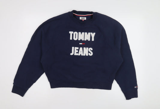 Tommy Jeans Women's Blue XS Logo Pullover Sweatshirt