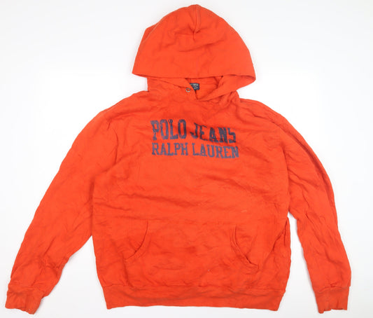 Ralph Lauren Men's Orange XL Pullover Hoodie