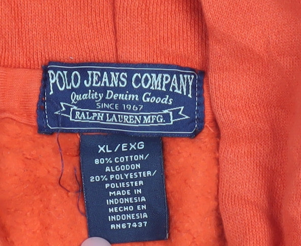 Ralph Lauren Men's Orange XL Pullover Hoodie