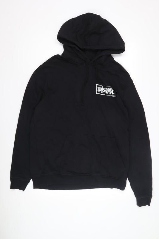 AllSaints Men's Black Logo Hoodie - Small