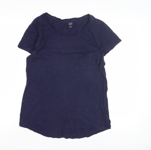 GAP Women's Blue M T-Shirt, Solid Casual Short Sleeve