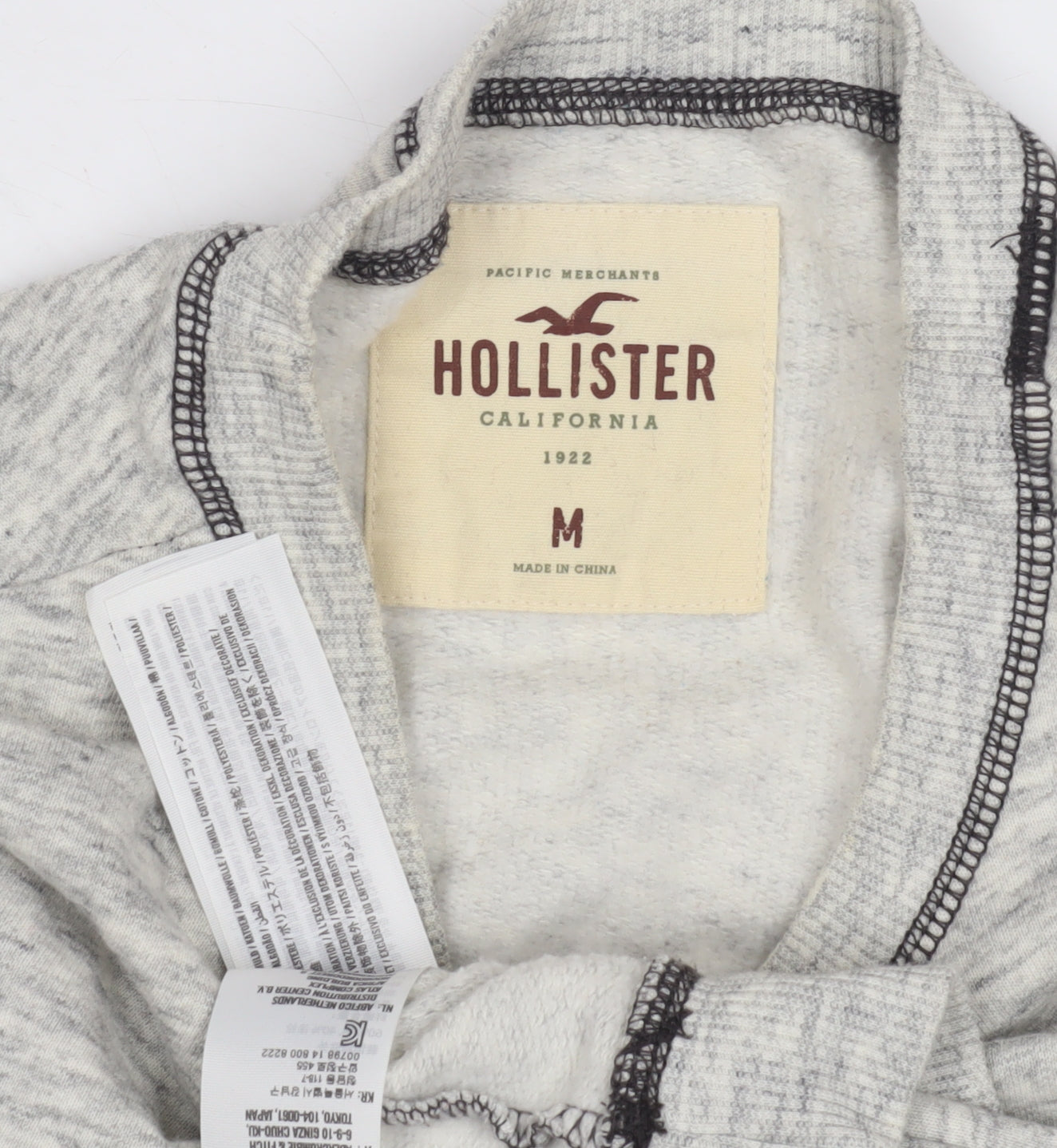 Hollister Men's Grey Pullover Logo Sweatshirt M