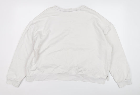 AllSaints Women's White Medium Pullover Sweatshirt