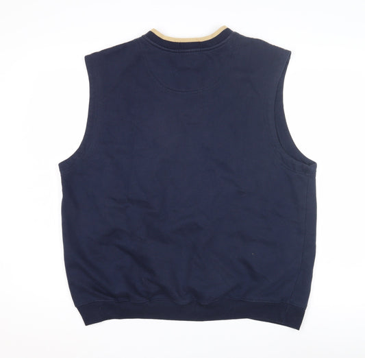 Antigua Men's Blue V-Neck Vest L, Uni Logo