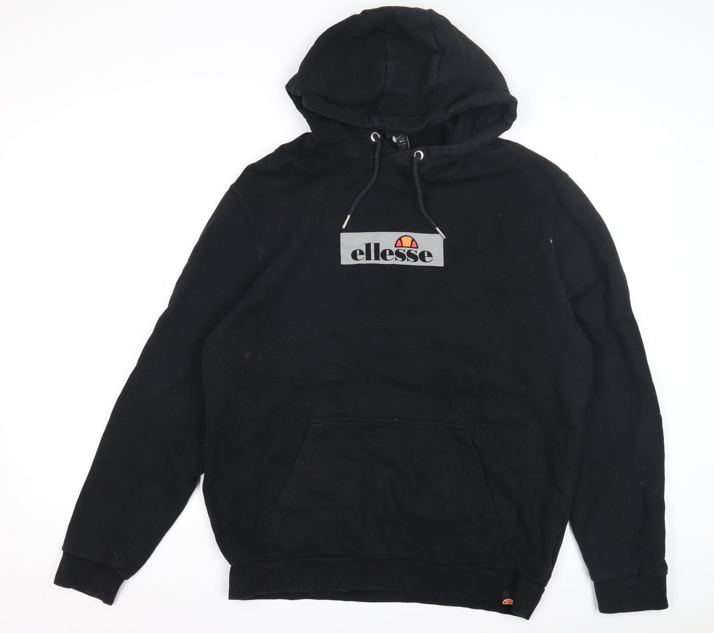 Ellesse Men's Black Hoodie L Pullover Logo Casual