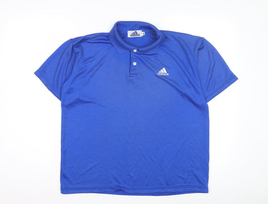 Adidas Men's Blue Polo Shirt, Size M, Casual Basic Style