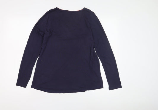 Womens UK Size 10 Joules Blue Cotton T-Shirt