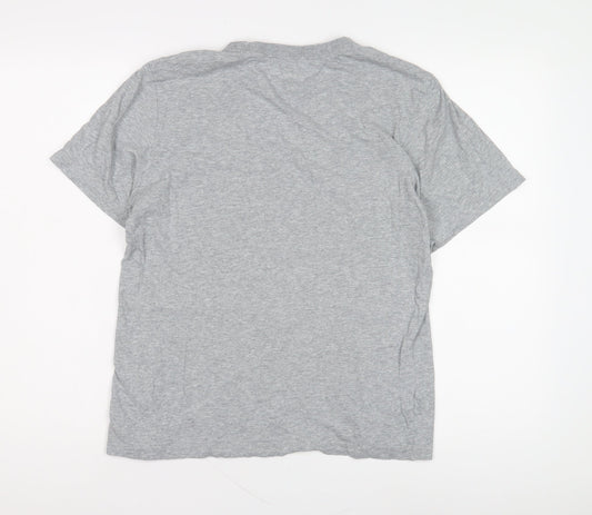 Nike Men's Grey Logo T-Shirt, Size S, Short Sleeve, Crew Neck