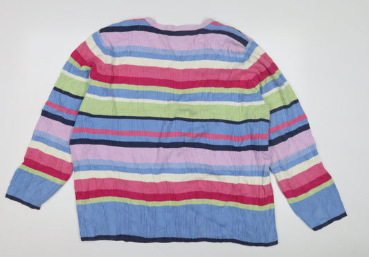 Tommy Hilfiger Women's Multicoloured 3XL Striped Pullover