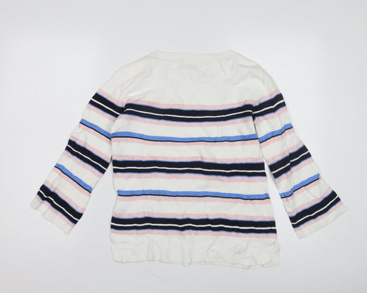Tommy Hilfiger Women's Multicoloured Striped Pullover Jumper XS